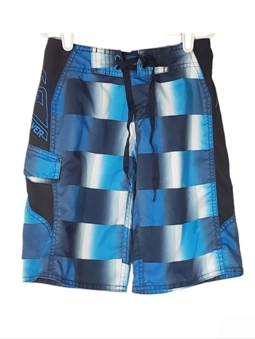 K1268 * Quicksilver Boys Board Shorts Blue Navy White Size 5